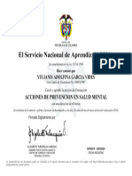 El Servicio Nacional de Aprendizaje SENA: Acciones de Prevencion en Salud Mental