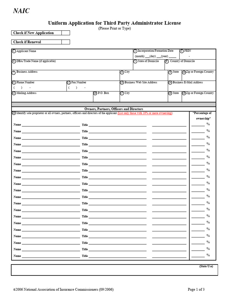 Third Party Administrator License Application | PDF | Financial ...