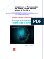 Strategic Management of Technological Innovation 7E Ise 7Th Ise Edition Melissa A Schilling Full Download Chapter