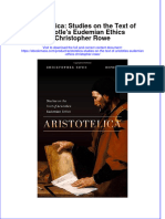 Aristotelica Studies On The Text of Aristotles Eudemian Ethics Christopher Rowe Full Chapter