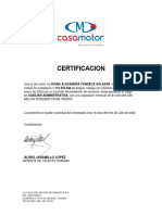Certificado Labolar Casa Motor Diana Alexandra