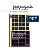 Nineteenth Century Poetry and The Physical Sciences Poetical Matter 1St Ed Edition Gregory Tate Download PDF Chapter