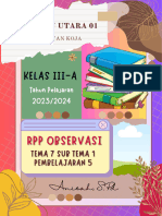 RPP Observasi Kelas 3 Tema 7 Subtema 1 Pembelajaran 5