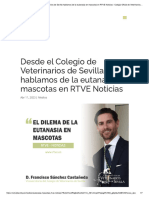 Desde El Colegio de Veterinarios de Sevilla Hablamos de La Eutanasia en Mascotas en RTVE Noticias - Colegio Oficial de Veterinarios de Sevilla