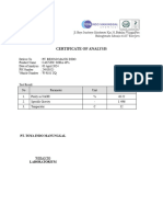 Certificate of Analysis: Pt. Toya Indo Manunggal