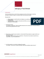 Worksheet For Challenging A Fixed Mindset