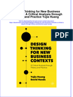 Design Thinking For New Business Contexts A Critical Analysis Through Theory and Practice Yujia Huang Full Chapter