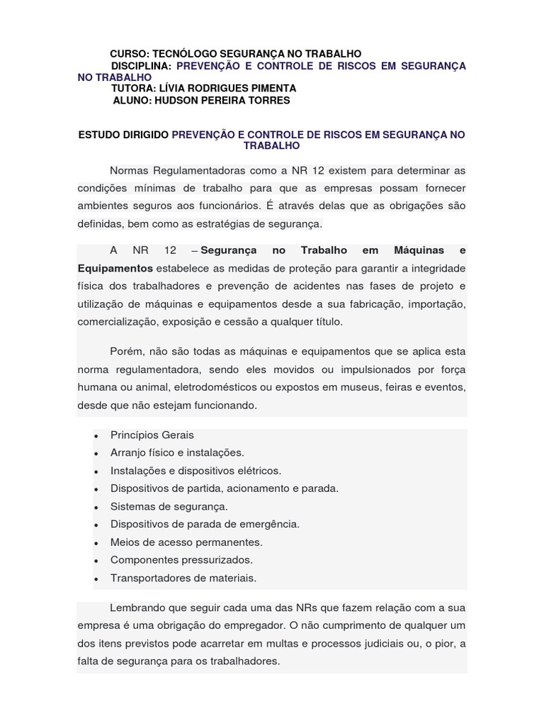 Prevenção de Riscos em Segurança do Trabalho | PDF | Museu