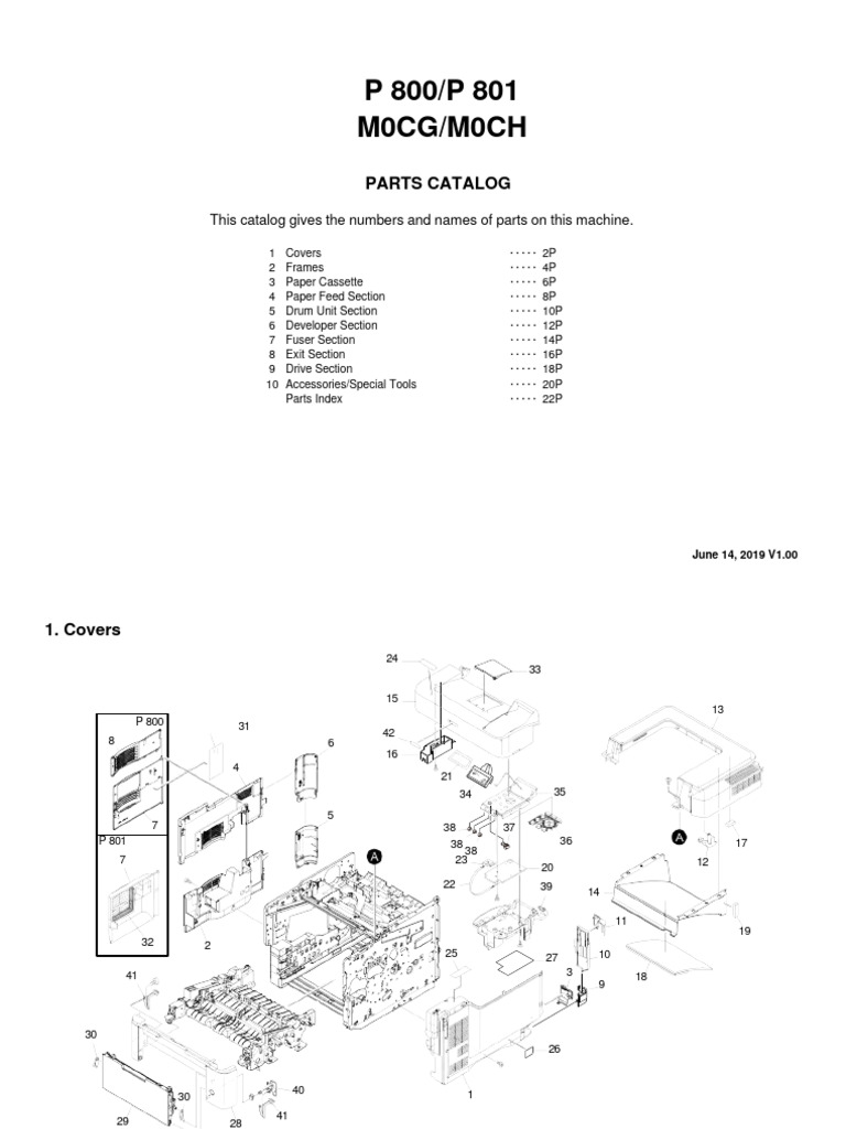 Ricoh P800/P801 Parts Catalog | PDF | Clutch | Printed Circuit Board
