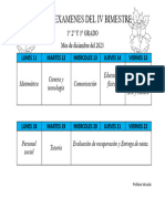 ROL DE EXAMENES DEL IV BIMESTRE