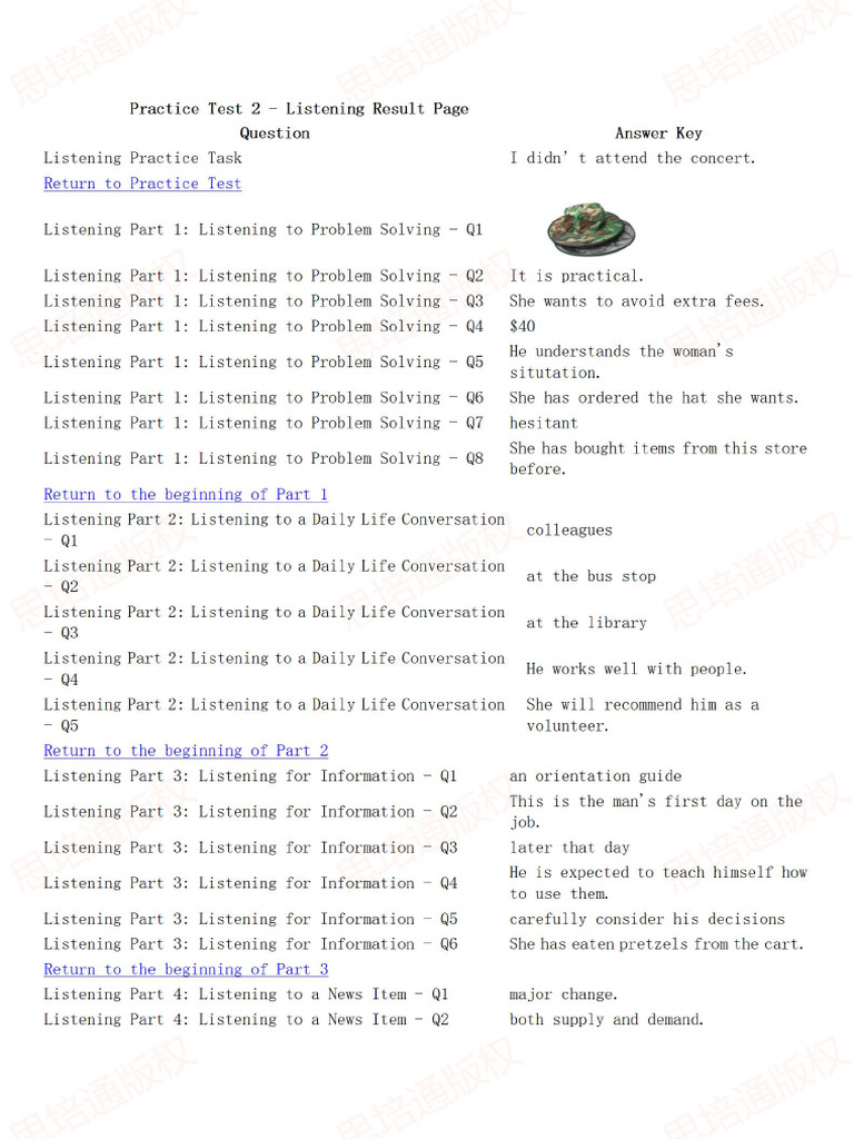 4 Listening Answer | PDF