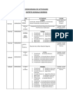 CRONOGRAMA DE ACTIVIDADES 19 y 20