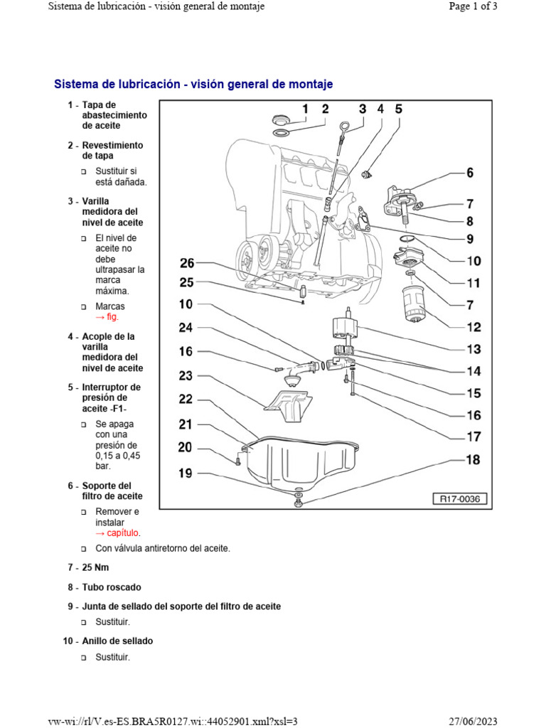 Diagrama de Lubricación del Motor Pointer | PDF | Bomba | Motor de ...