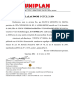 Declaração de Conclusão de curso