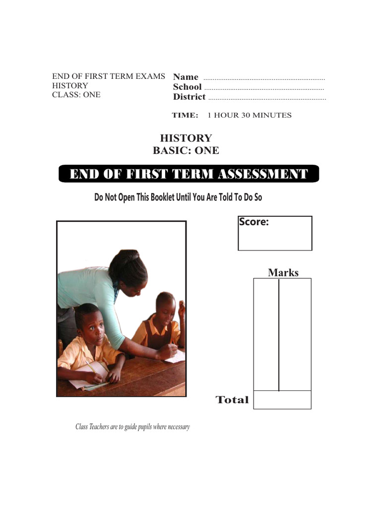 Class 1 History First Term Assessment | PDF | Ghana