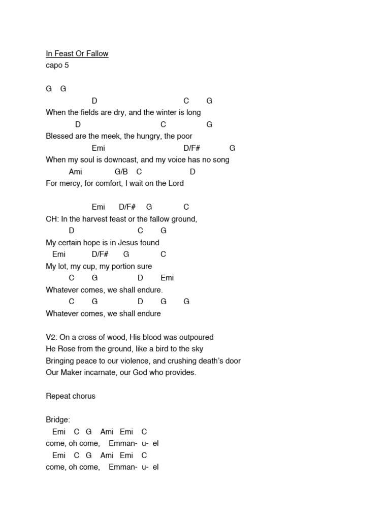 in-feast-or-fallow-chords-pdf