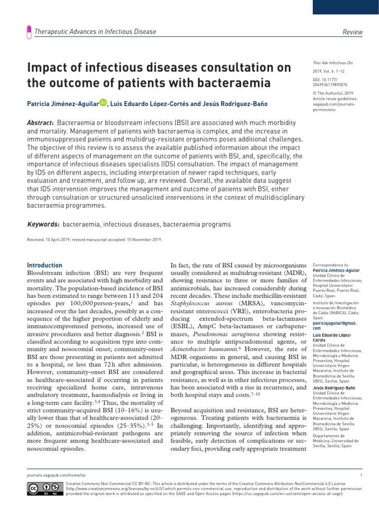 Impact of IDS on Bacteraemia Outcomes | PDF | Infection | Antimicrobial ...