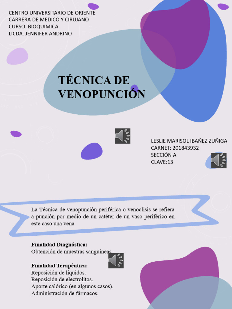 Tecnica de Venopunción | PDF | Medicina | Especialidades Medicas
