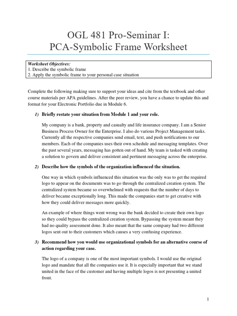 5 Symbolic Frame Worksheet | PDF | Project Management | Human Communication