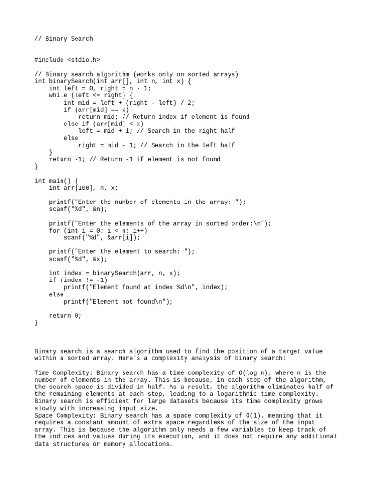 Binary Search Algorithm Explained | PDF