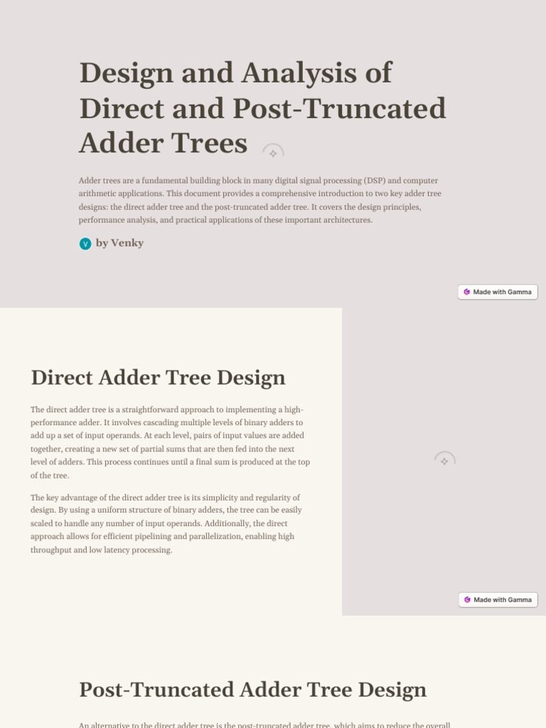 Direct vs. Post-Truncated Adder Trees | PDF | Digital Signal Processing ...