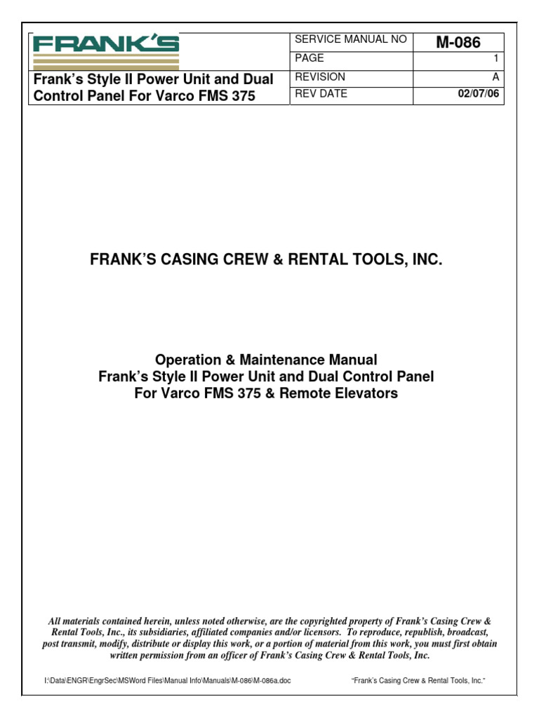 FMS Control Panel & FMS | PDF | Elevator | Valve