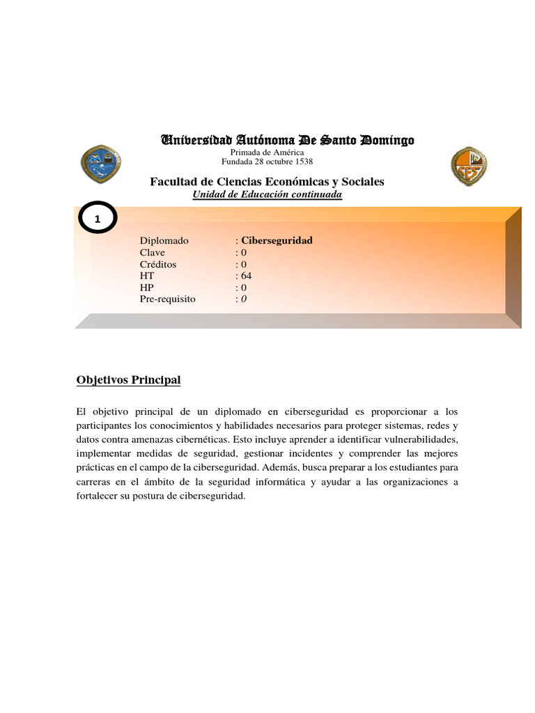 Diplomado en Ciberseguridad UASD | PDF | Seguridad | La seguridad ...