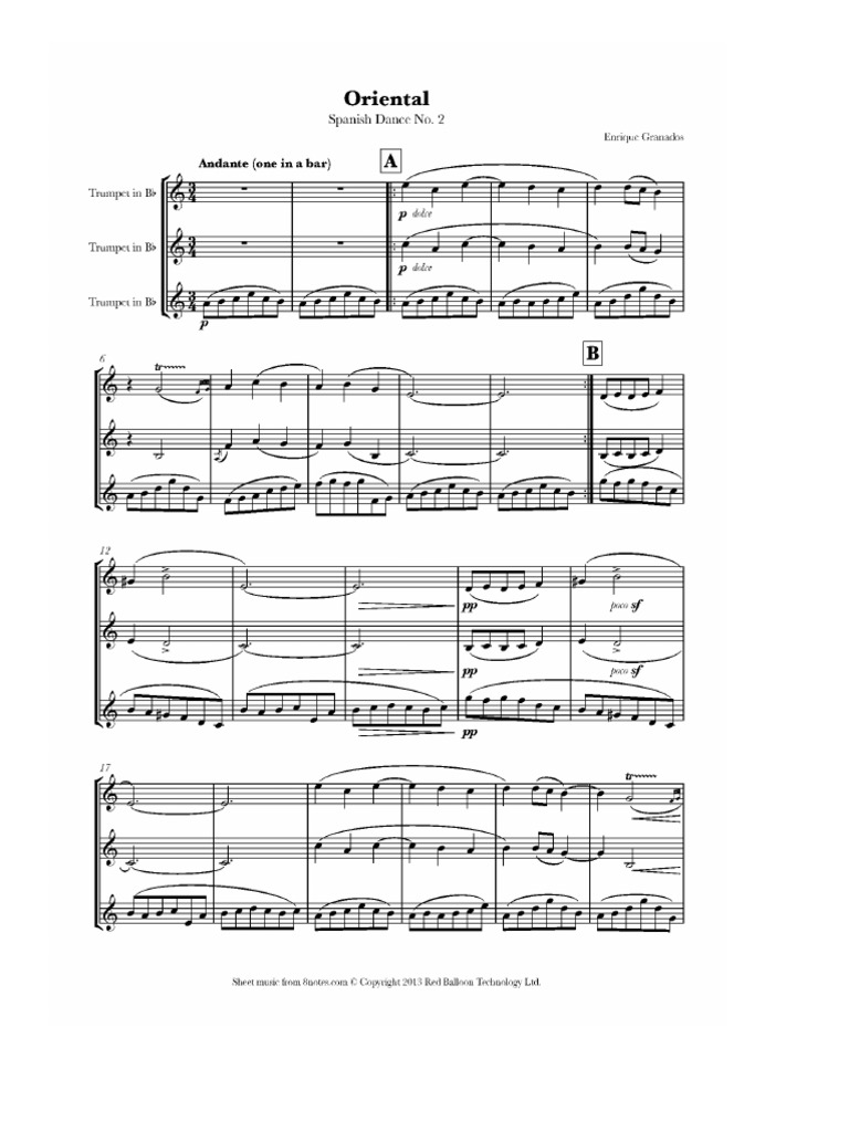 Granados - Oriental - Spanish Dance No. 2 Sheet Music | PDF