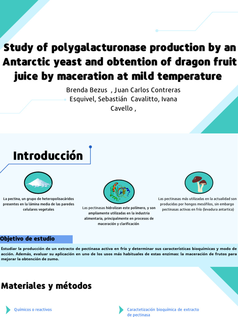 Producción de Pectinasa de Levadura Antártica | PDF | Enzima | Aluminio