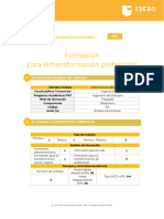 Formación para La Transformación Profesional: Formato Plan Analítico de Curso