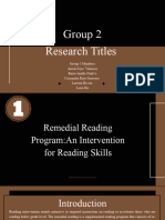 Group 2 Research Titles