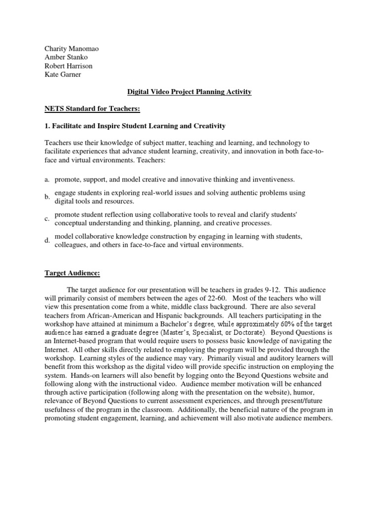 Planning Activity | PDF