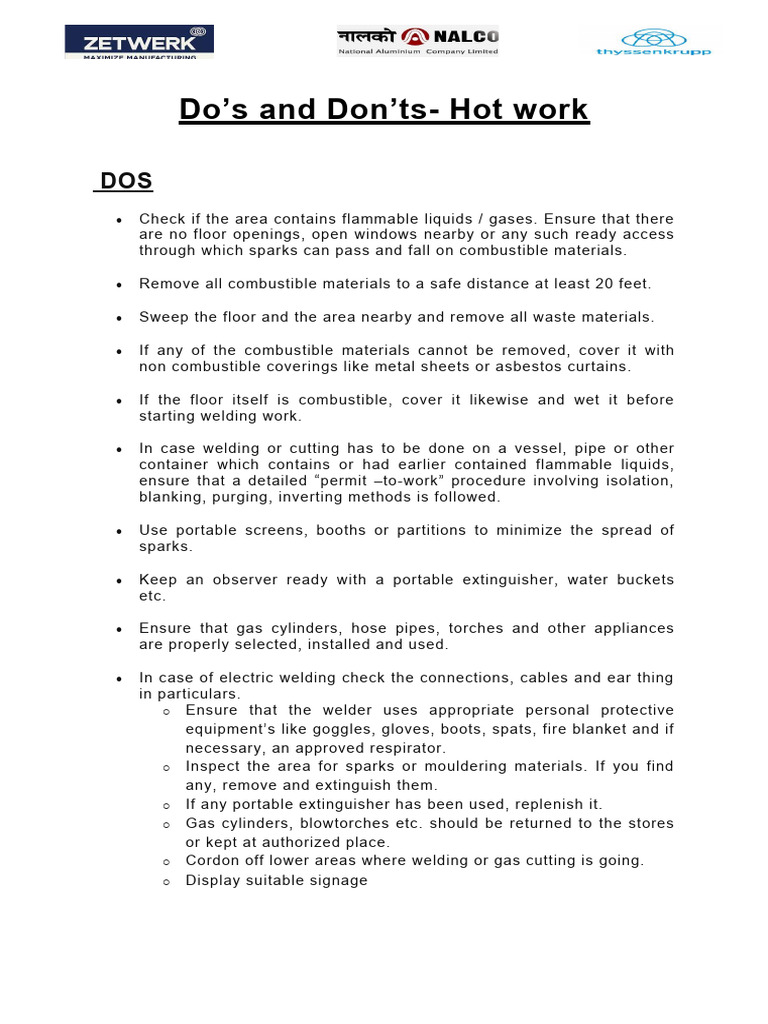 Hot Work Safety Guidelines | PDF | Welding | Construction