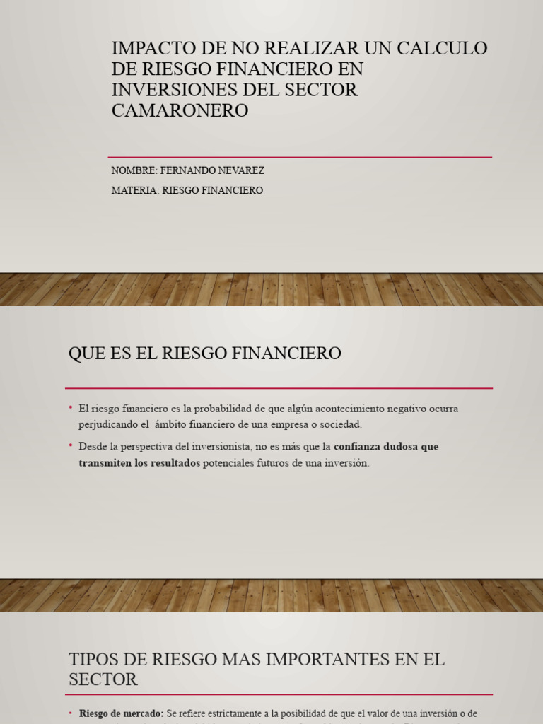 Riesgos Financieros en Inversiones Camaroneras | PDF
