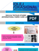 DDC2152 Textiles Studies (Fabric Care Label)