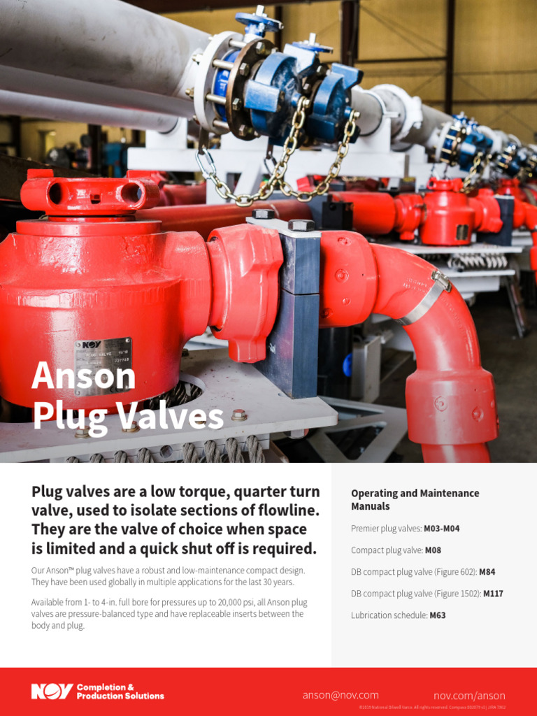 Anson Plug Valves Flyer | PDF | Valve | Mechanical Engineering