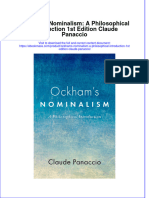 Ockhams Nominalism A Philosophical Introduction 1St Edition Claude Panaccio Download PDF Chapter