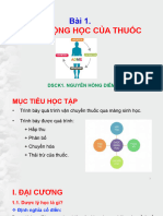 Bài 1. Dược Động Học Của Thuốc