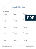 Grade 4 Long Division Basic Facts F