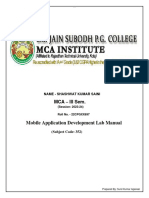 Sundereswari Devi Mobile Application Development Lab Manual