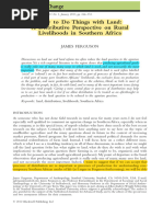 Journal of Agrarian Change - 2012 - Ferguson - How To Do Things With Land A Distributive Perspective On Rural Livelihoods