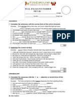 NOVEMBER FINAL EXAM PET B1 11 COPIAS