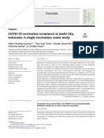 Vacunas: COVID-19 Vaccination Acceptance in Jambi City, Indonesia: A Single Vaccination Center Study