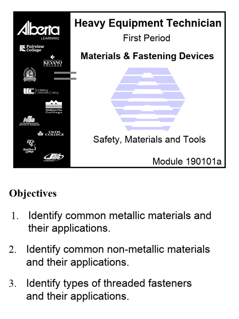 03 Materials Fasteners Pdf Screw Metals