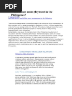 What Causes Unemployment in the Philippines