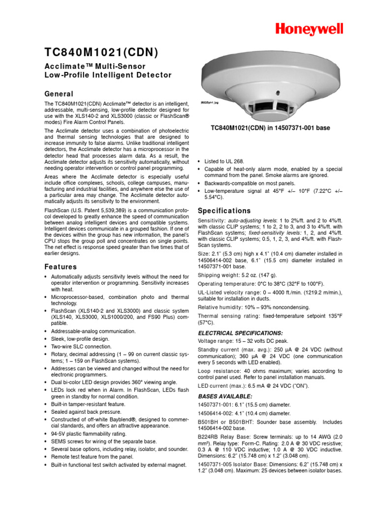 03 TC840M1021 Multi Sensor Detector | PDF | Sensor | Relay