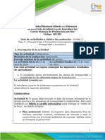 Guía de Actividades y Rúbrica de Evaluación - Unidad 3 - Paso 4 - Proyecto Fase 3 Formulación de Programa Ambiental, de Bioseguridad y Económico