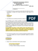 EXAMEN FINAL de HISTORIA DEL DERECHO EN MEXICO SABADOS 2023 Dic