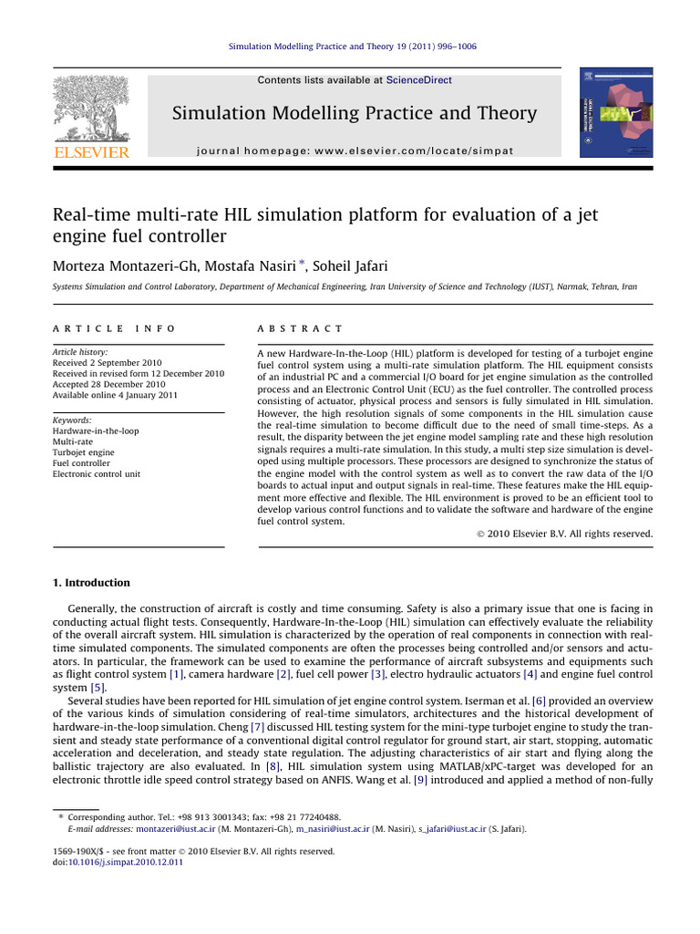 Jet Engine Fuel Controller HIL Platform | PDF | Simulation | Personal ...