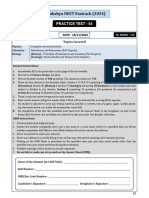 Practice Test 04 - Test Paper - Lakshya NEET Fastrack 2024